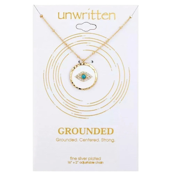 Evil Eye Coin Gold Flash-Plated Cubic Zirconia Necklace - Picture 2 of 2